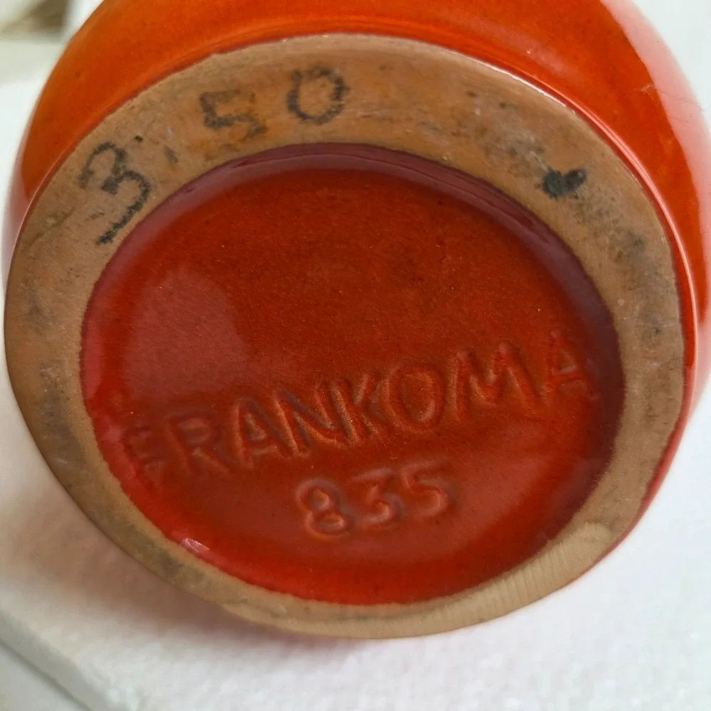 Vintage Frankoma Pottery Flaming Red Orange 24 Ounce Pitcher #835 - Picture 7 of 7